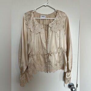 Reformation x Kacey Musgraves Silk Tie Front Blouse
